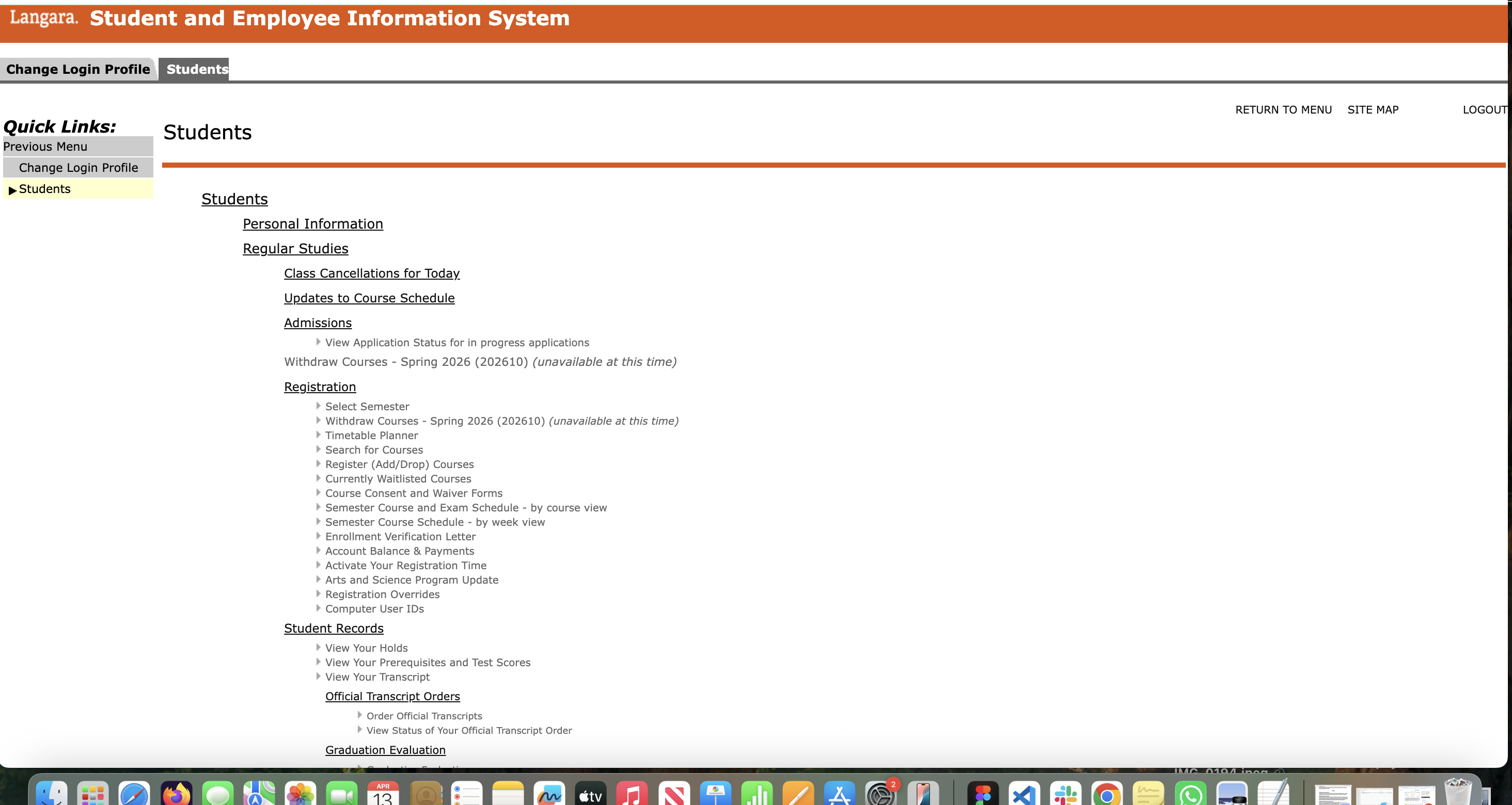 Vue par défaut du tableau de bord actuel